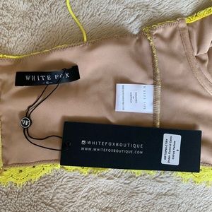 White Fox Boutique Yellow Lace Bustier